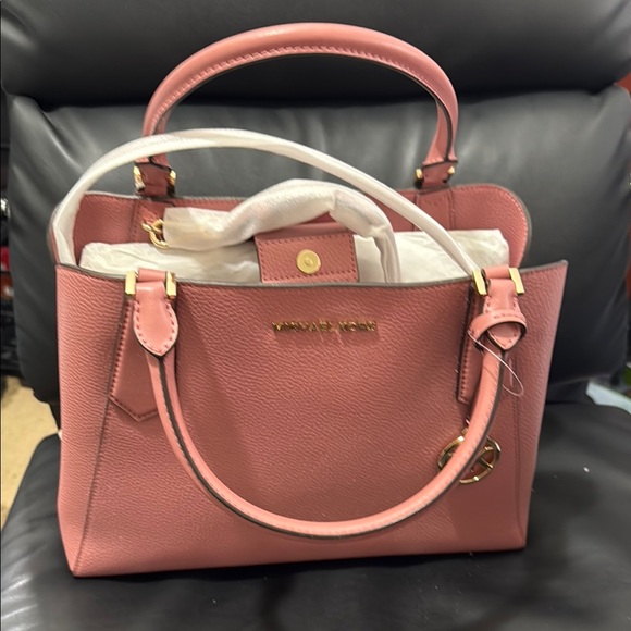 Michael Kors Pink Satchel with Gold Hardware